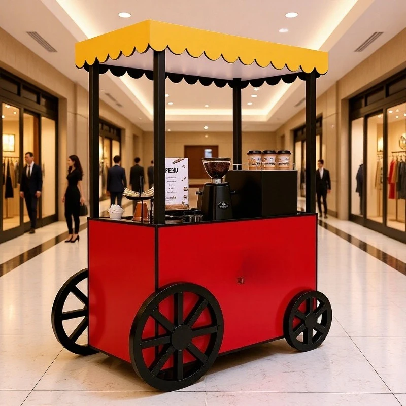 LMM wrought iron Internet celebrity attractions clock in float cart beauty festival food truck