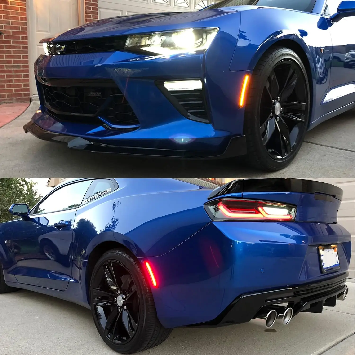 4 Stuks Amber En Achter Rode Led-Zijmarkeringslichten Richtingaanwijzer Knipperlichten Voor 2016-2023 Chevy Camaro Ss Lt Ls Zl1