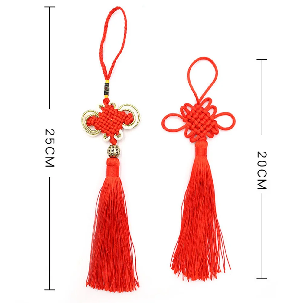 5 قطعة حافة الذهب الصينية عقدة معلقة قلادة سيارة زخرفة شرابة الديكور مهرجان الربيع حسن الحظ الهدايا شرابة قلادة #1