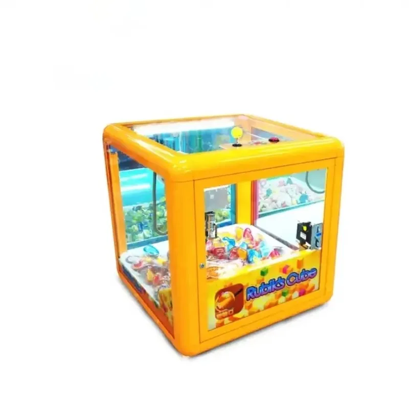 Mini rubik Cube Coin Operated Crane Machine Mini Toy Crane Game