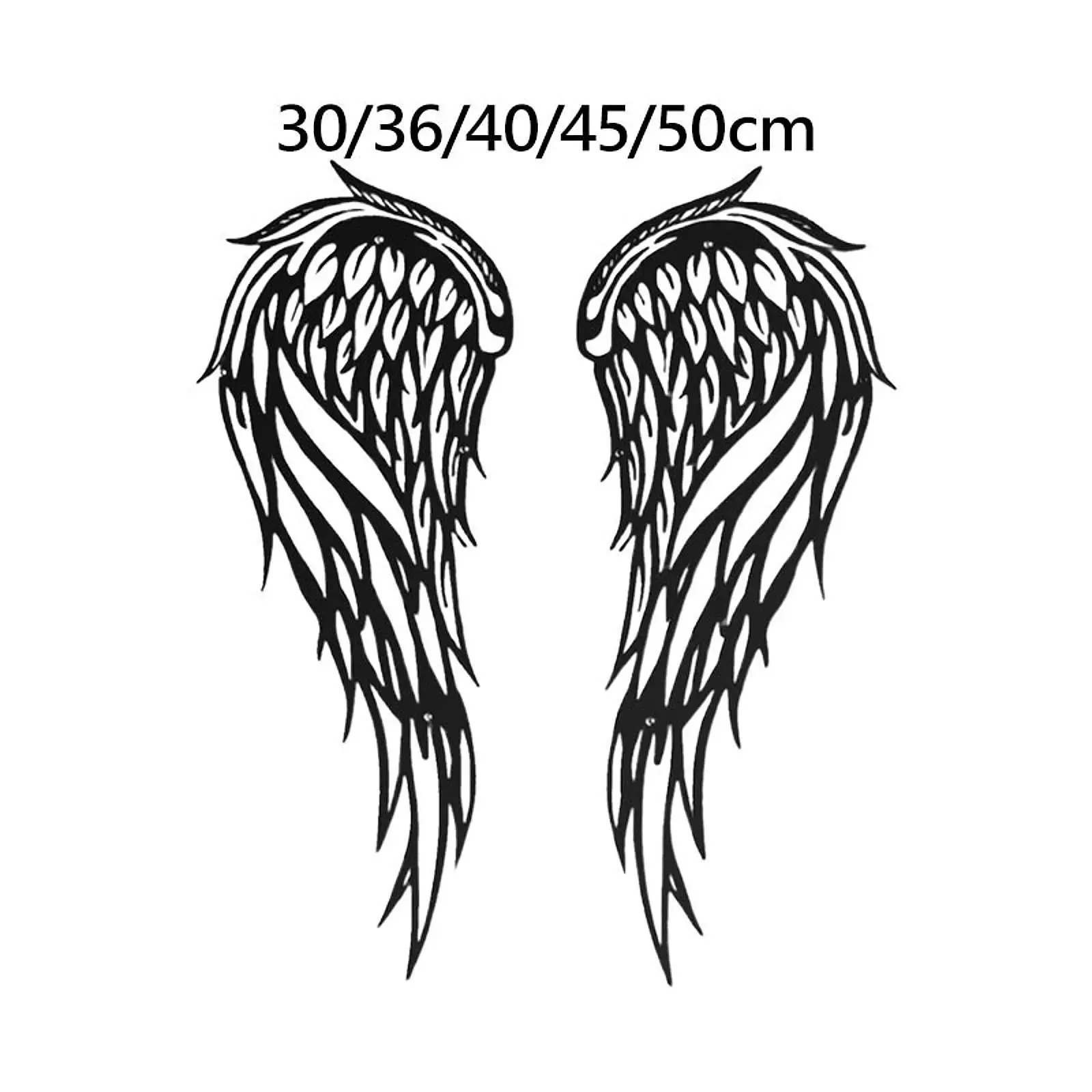 2 Pieces Angel Wing Wall Art Metal Ornament Birthday Gift Collection Hallway Office Decorative Black Fireplace Wall Mounted