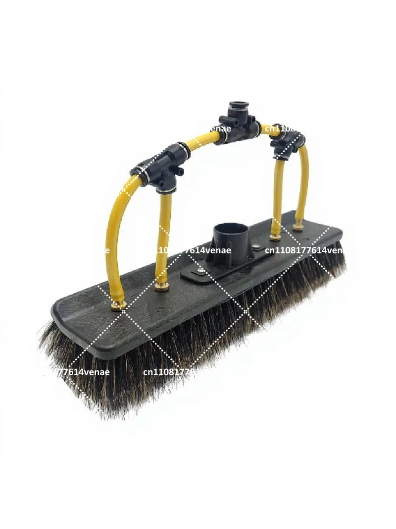 All Boar Hair Water Fed Sill Brush with Pencil Jet for Solar Panel and Window Cleaning, Euro Thread Compatible with Telescopic