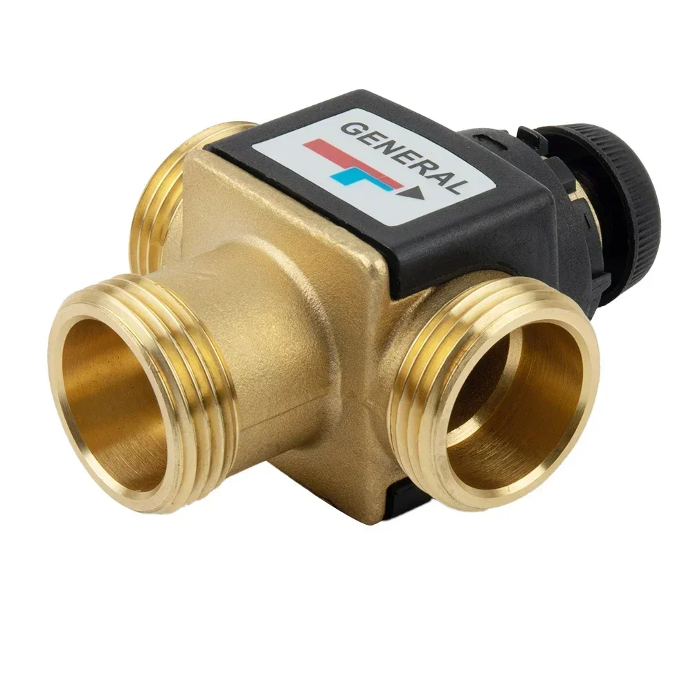 3 Way Thermostatic Mixer Valve DN20/25 Female/Male Thread Brass Thermostatic For 3/4\