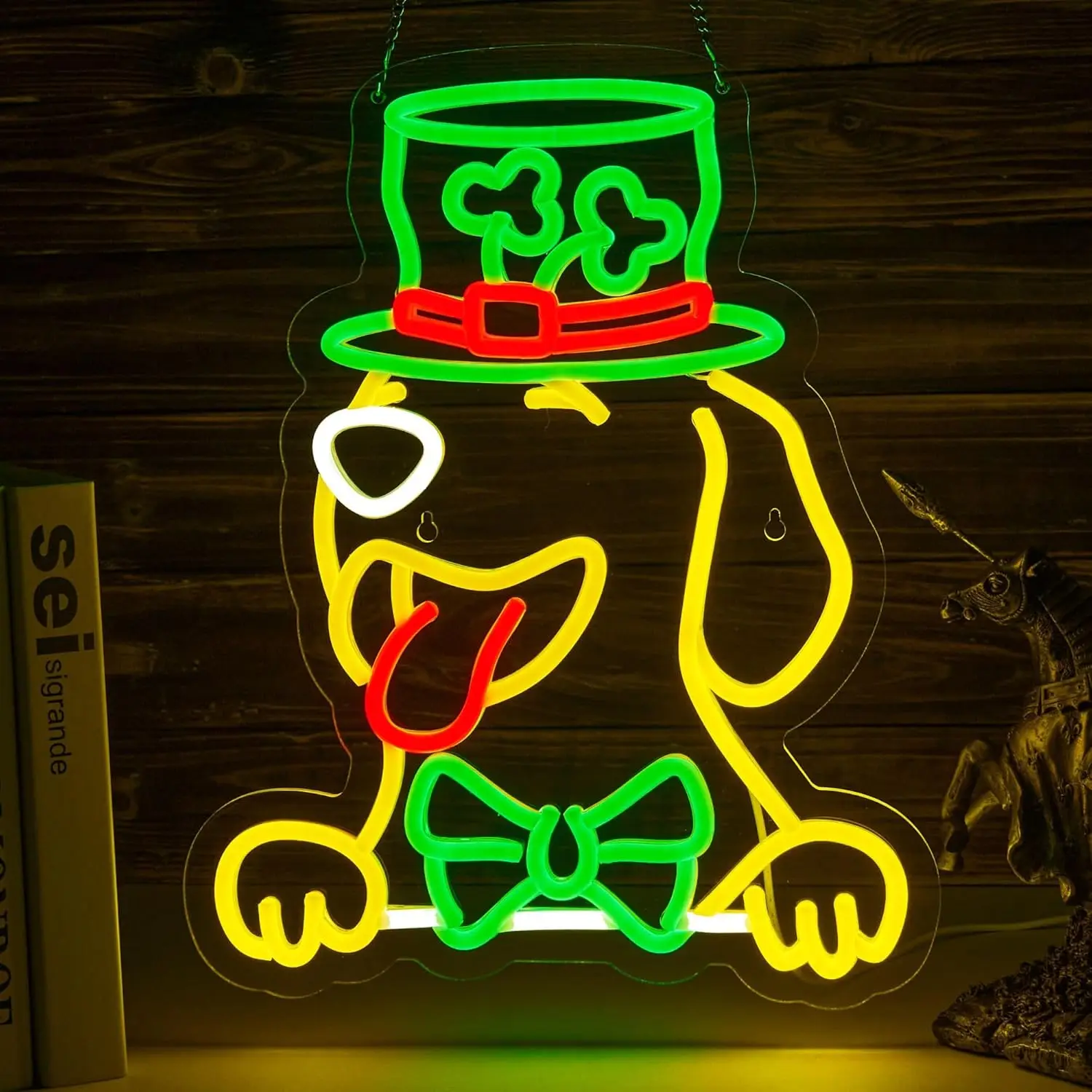 قبعة عيد القديس باتريك النيون الذهبي المسترد LED ضوء النيون لغرفة النوم الرجال الكهف لعبة غرفة عيد ميلاد ديكور حفلة هدية