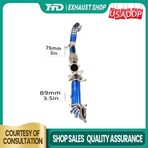 HMD Resonant Tube for Honda Civic Type-R Fl5 Ti Downpipe Exhaust system High precision Increased power Sounds good