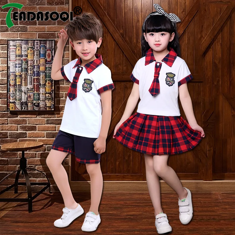 Kindergarten uniform, summer choir, short sleeved set, boys and girls class uniform, graduation photo, elementary school uniform