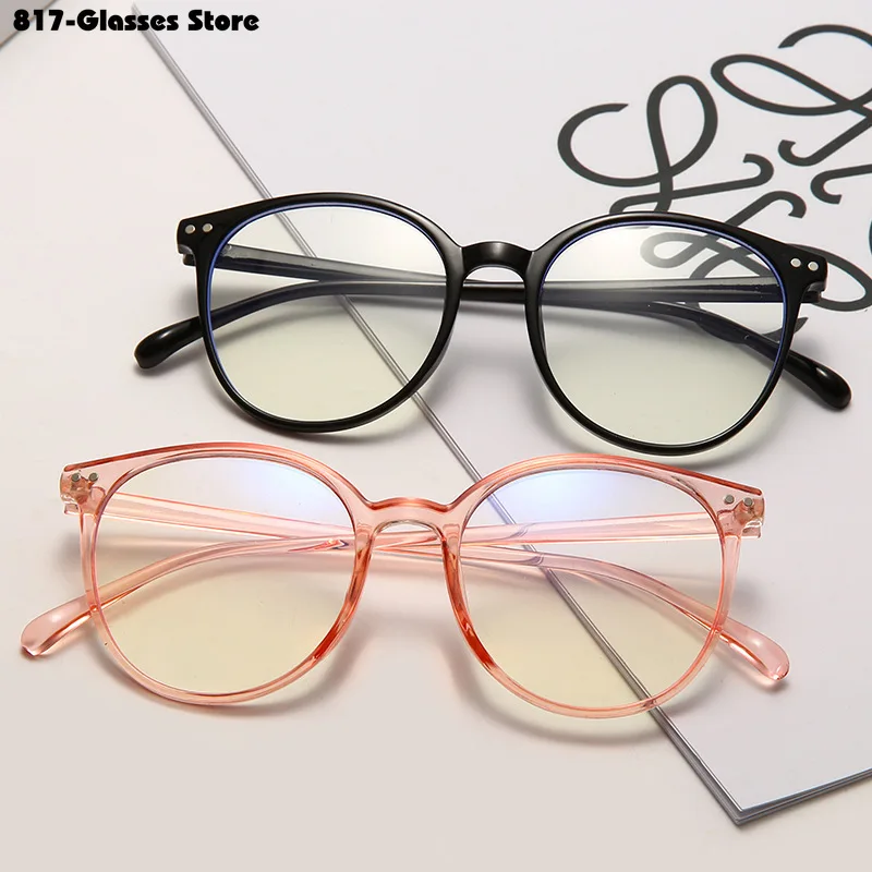 Fashion Retro Round Frame Anti-blue Light Glasses Literary Ultralight Anti-radiation  Office Computer Goggles Unisex