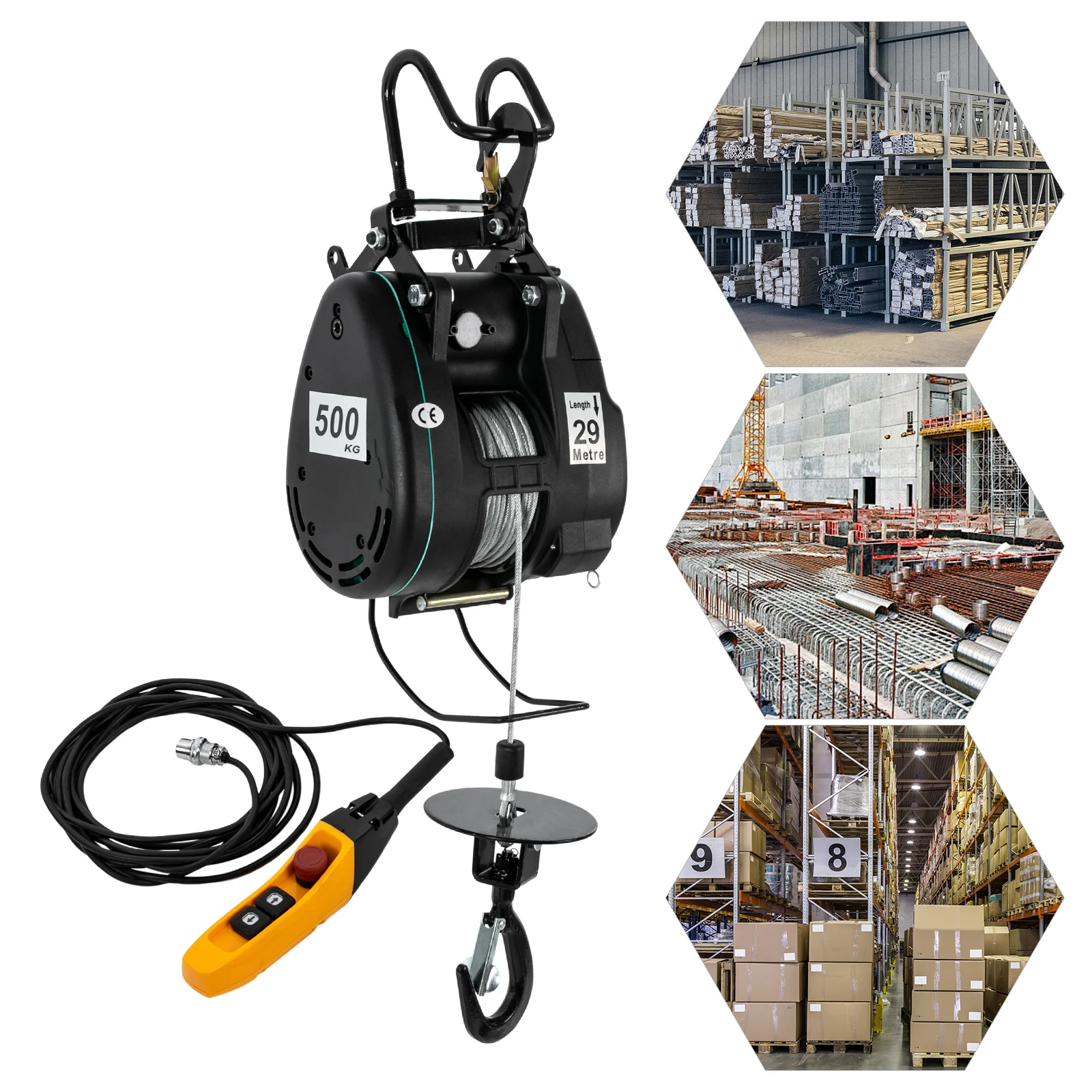 

Электрическая лебедка 30м/500кг, электрическая лебедка с проводным управлением, электрическая лебедка для подъема люстр, подходит для сельского хозяйства, заводов, причалов