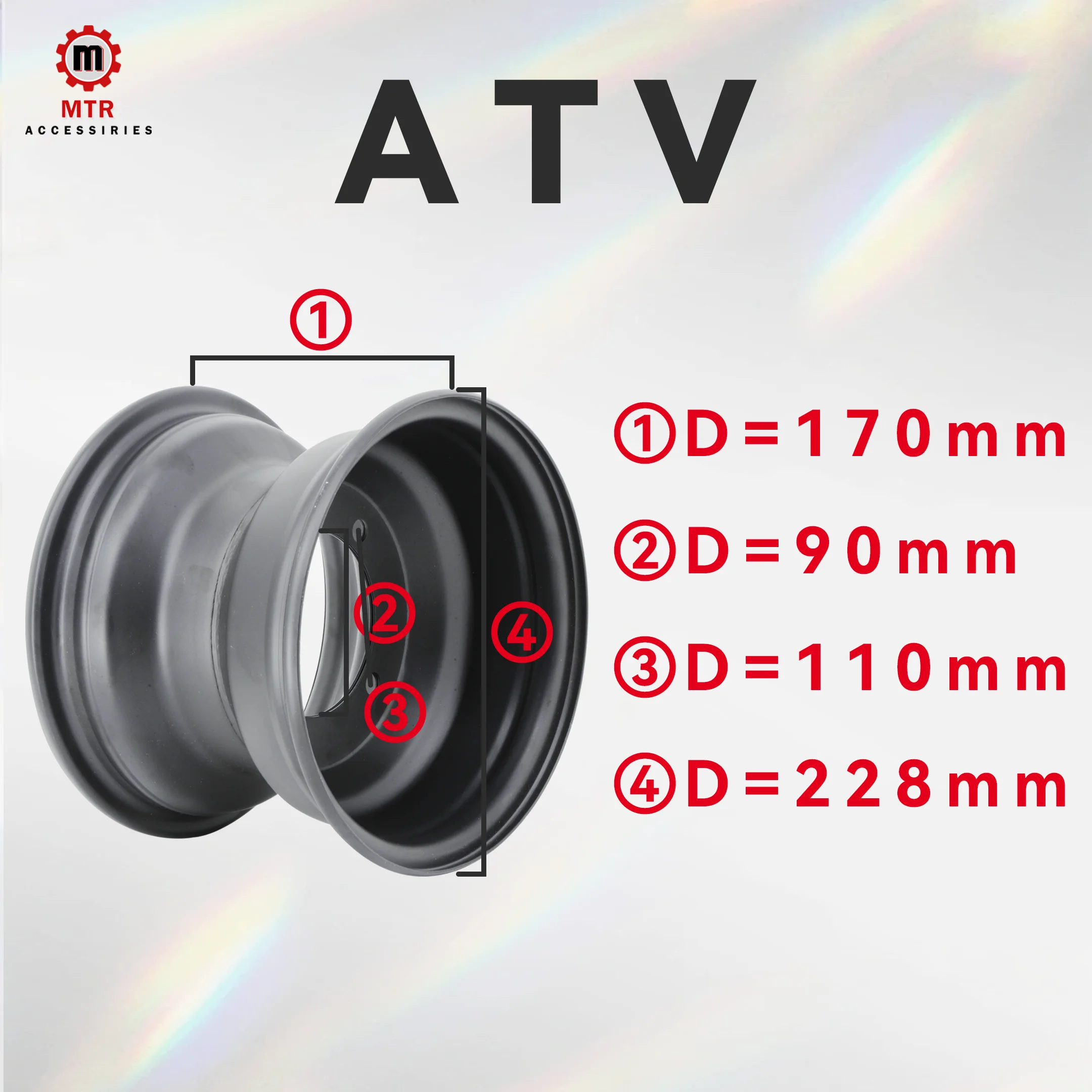 ATV Wheels 8 Inch Quad Rims All Terrain Vehicle Wheels ATV/UTV Rims