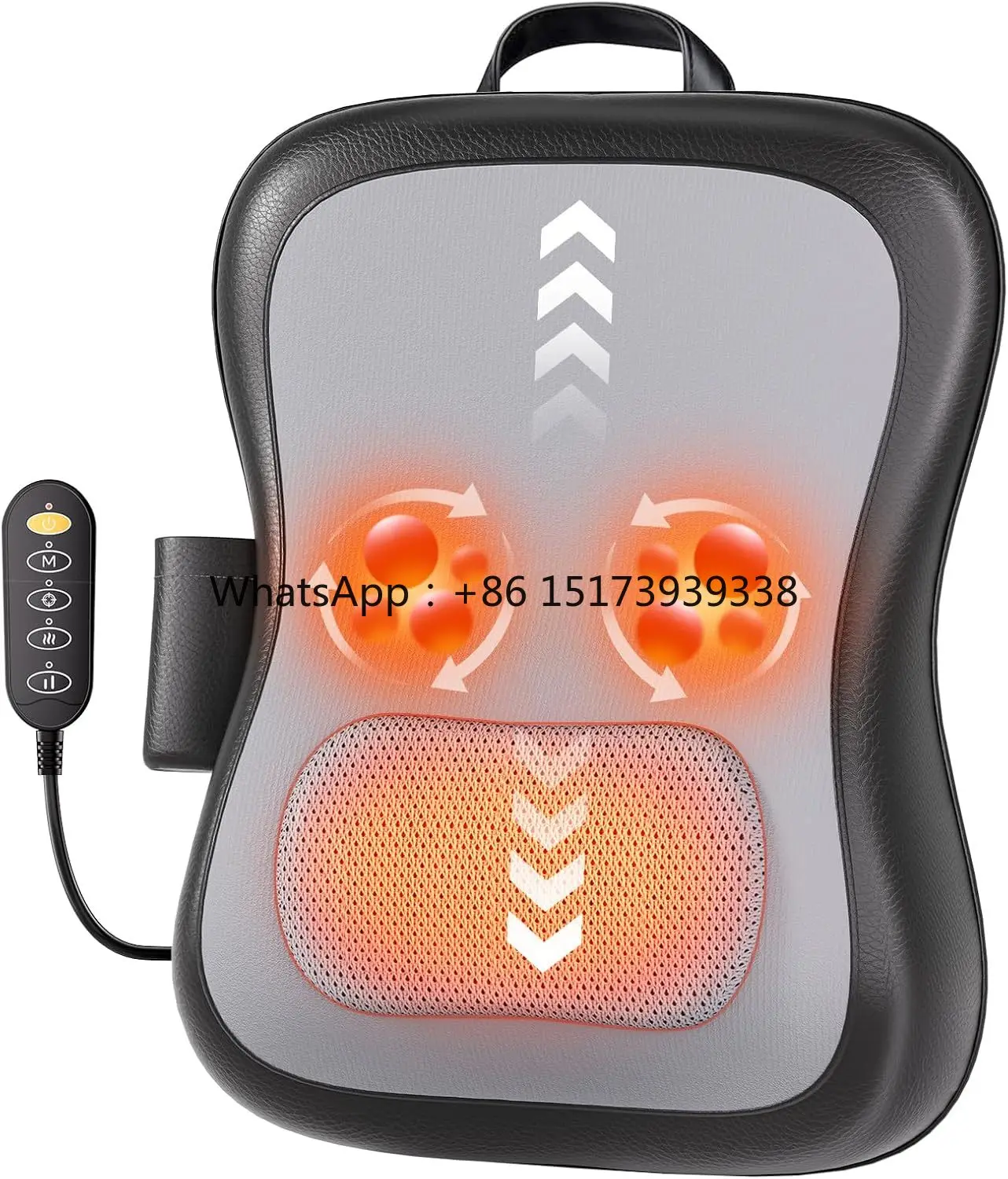 Seat Back Massager Cushion for Pain Relief Deep Tissue Up-Down Rolling Ultra-Slim Shiatsu Lower Back Massage
