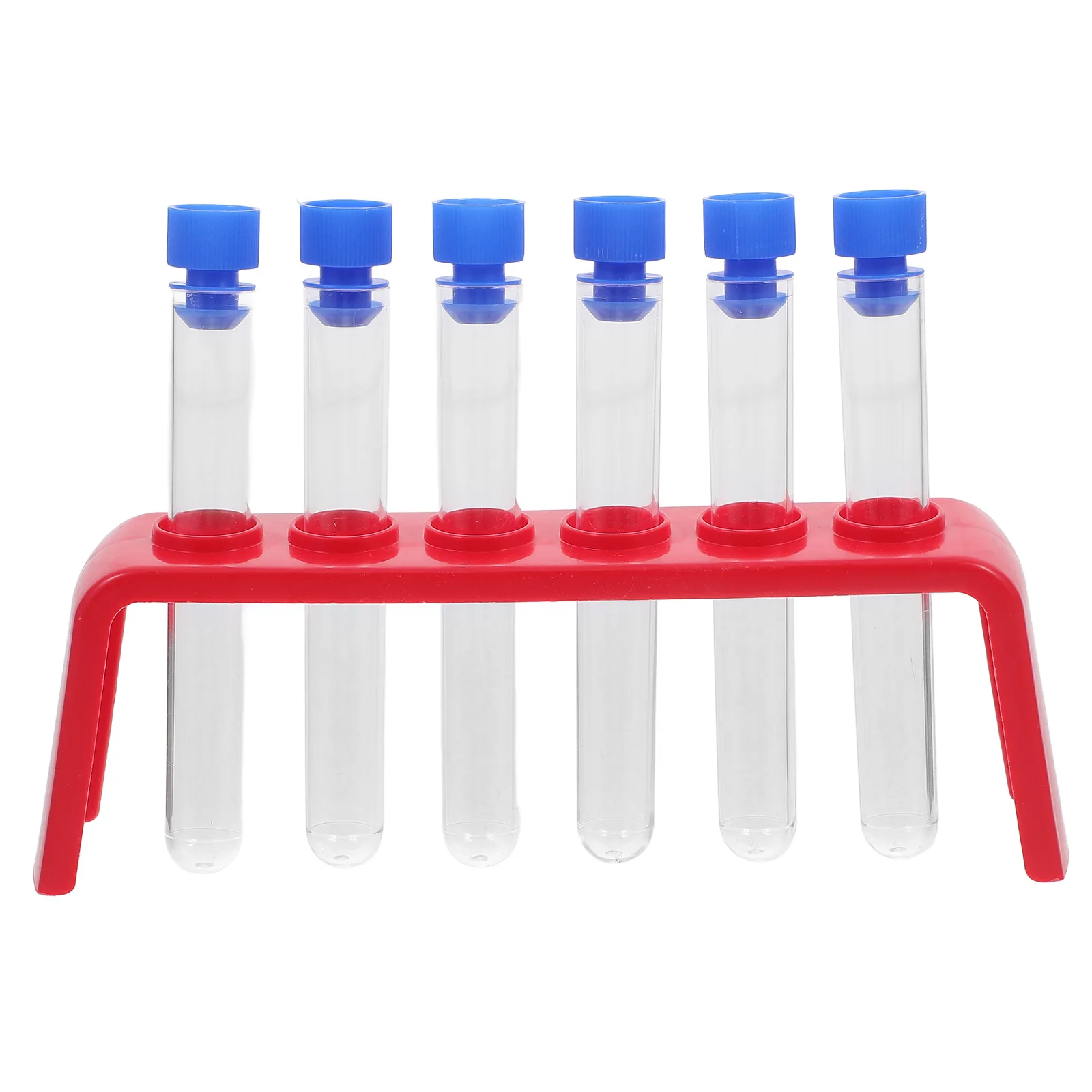 

6pcs Plastic Test Tubes With Caps Clear Science Experiment Lab Containers Educational Set For Use Test
