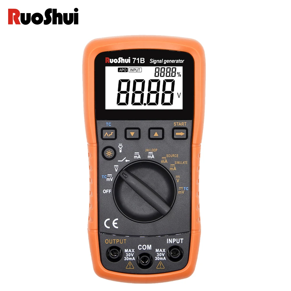 RuoShui 71B Signal Generator Accuracy 0.2% Fequency Counter Calibrator Analog Transmitter Source Simulator Thermocouple Tester