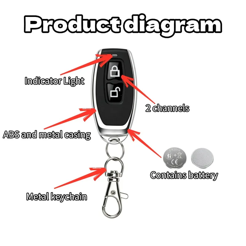 433 MHz AC 110V 220V 2CH RF Remote Control Switch Controller + Universal RF Relay Receiver For Light Garage Door Opener