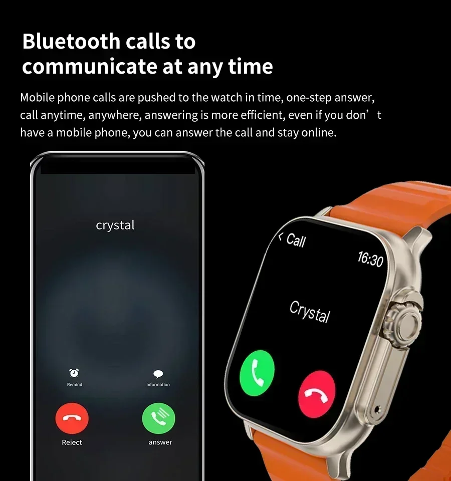 ساعة ذكية جديدة T10 U2 ساعة Ultra IWO Watch Ultra NFC Smartwatch Series 8 Bluetooth Call 2.2 بوصة ساعة لياقة بدنية لاسلكية