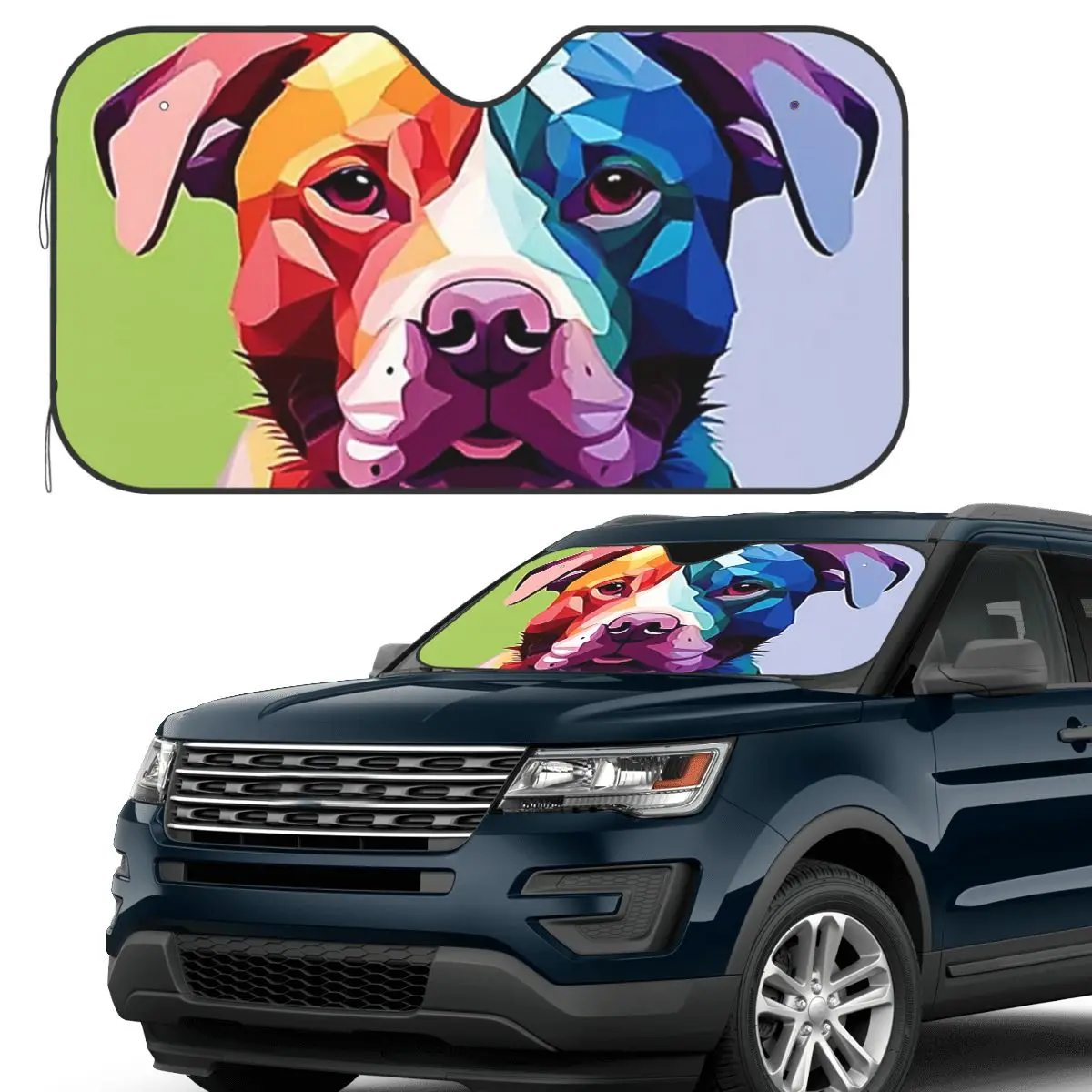 

Pitbull Sunshade Windscreen Car Front Windshield Window Sun Visor Accessories Covers