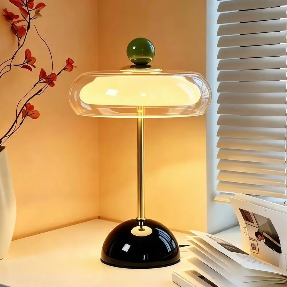 Vintage Flying Saucer Desk Lamp Dopamine LED Bedside Table Light for Apartment Bedroom Home Decor Ambient LED Table Lamp