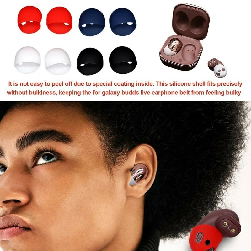 Auriculares de silicona para Samsung Galaxy, cascos con Bluetooth en vivo, fundas para las orejas, accesorios para auriculares en vivo, 3 o 2 pares