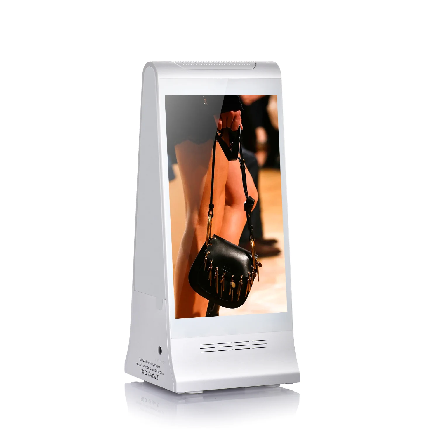 Digital Restaurant Menu Advertising Stand With HD Screen, Battery Operation, QR Order Scan & Remote Content Updates