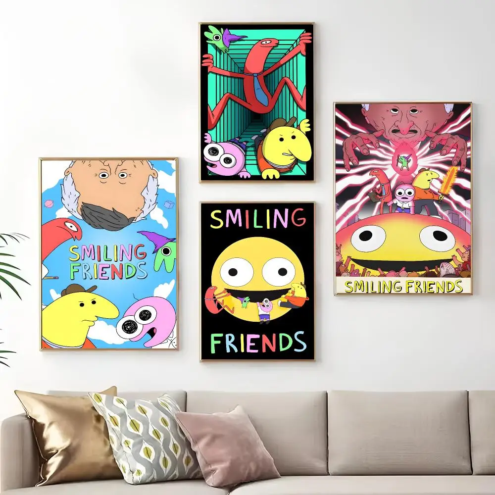 Anime Smiling Friends Painting Calligraphy Print Canvas Art Pictures Home For Living Room Modern Decor Room Home Decor