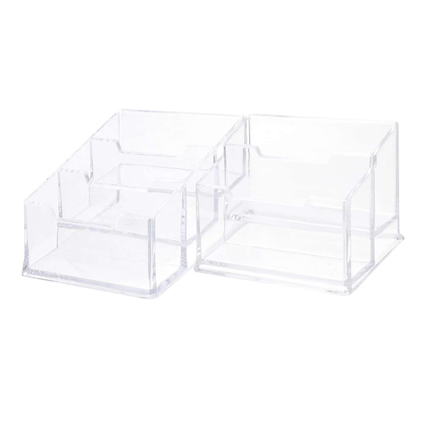 

2 Pcs Business Card Holder Acrylic Display Desktop ganizing Multi function Card Box OfficeAccessory Safe Non slip