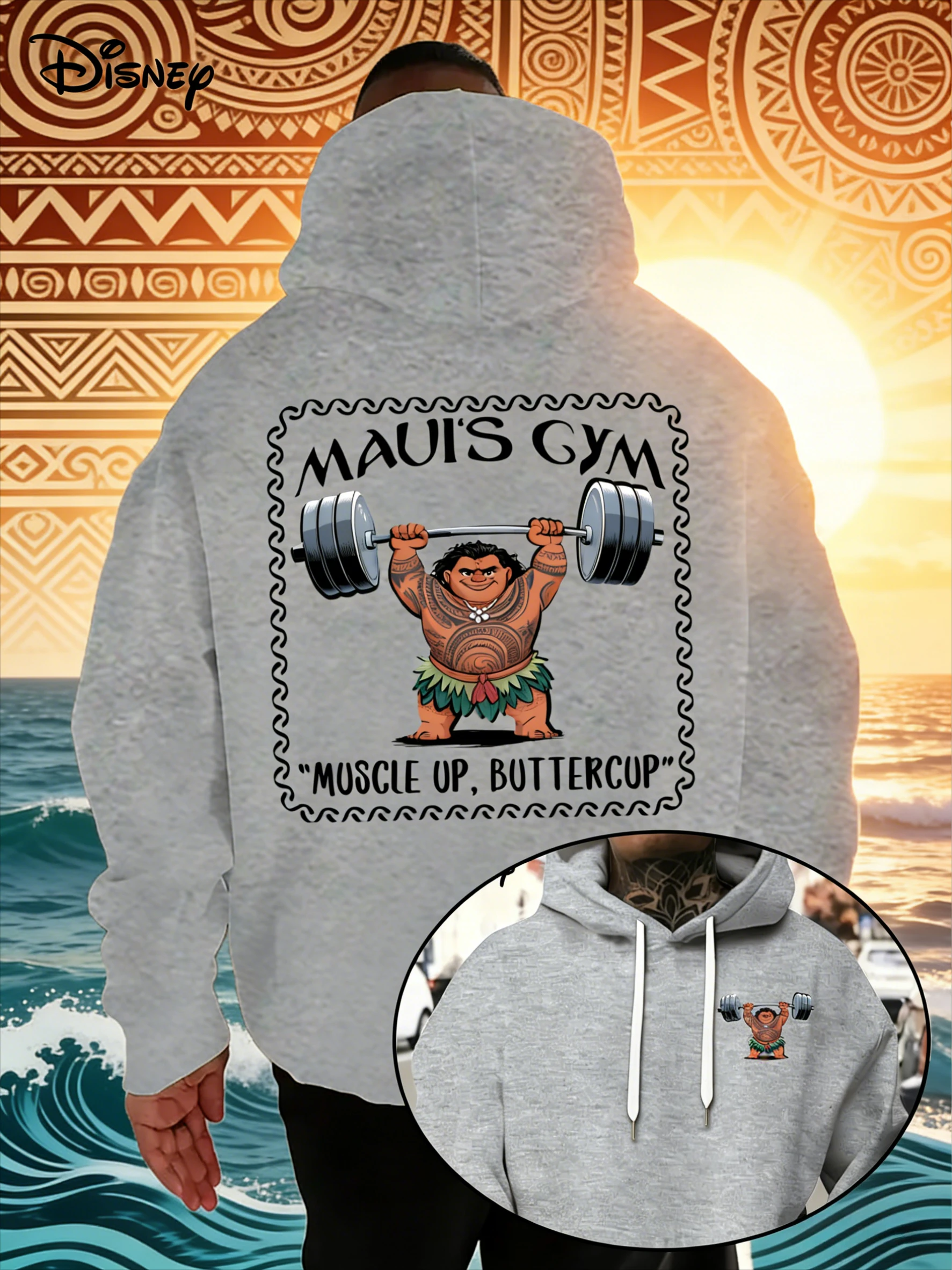 سويت شيرت ديزني موانا كارتوني بقلنسوة لخريف وشتاء 2025، سويت شيرت فضفاض كاجوال عصري، هوديي للجنسين