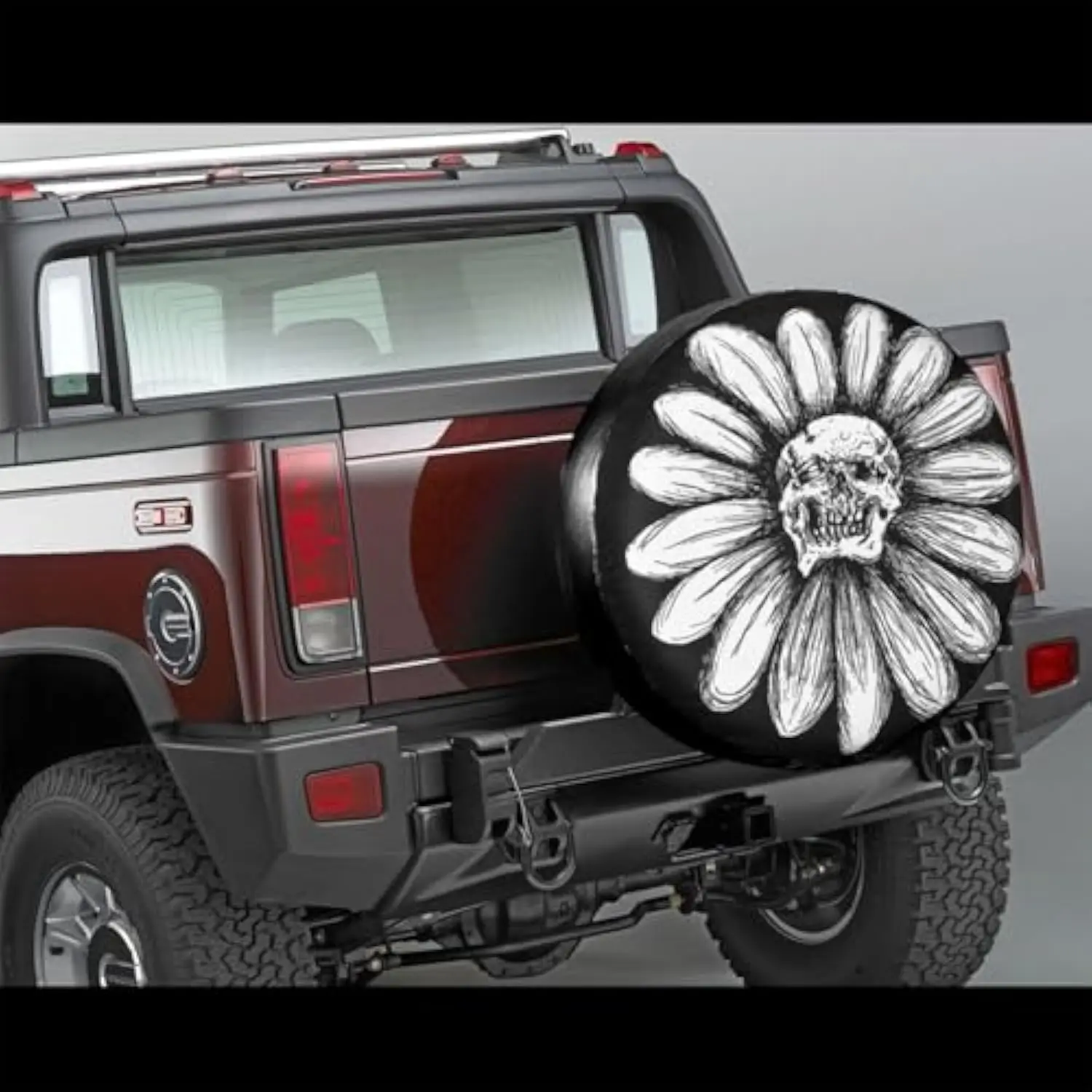 Skull Sunflower Tire Cover Waterproof Spare Wheel Protector for RV SUV Truck Trailer