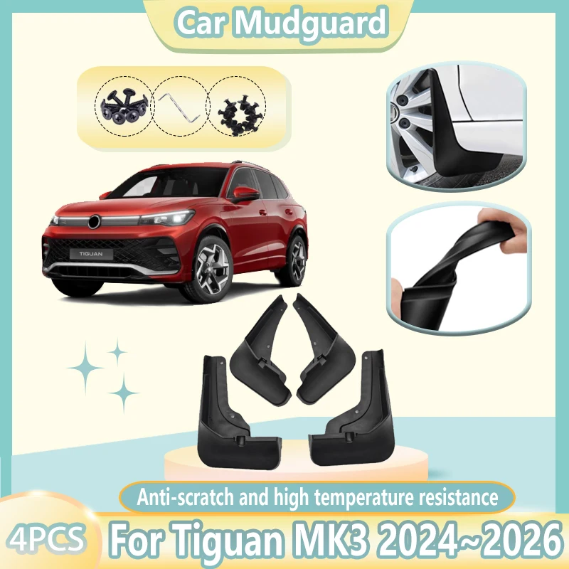 

Anti-splash Car Mudguard For Volkswagen VW Tiguan R Line MK3 2024 2025 2026 Wheel Mud Guards Fender Mudflaps Tools Accessories