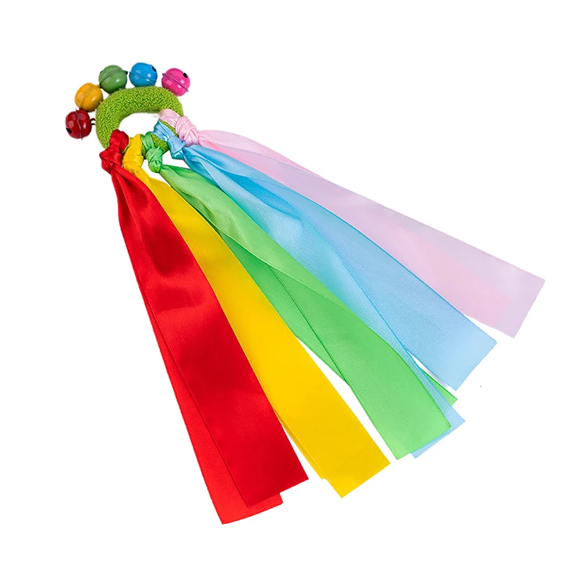 1Pcs Children's Wrist Ribbon Team Sports Pompom Cheerleading Big Match Pom Club Dance Props Elastic Bracelet With Elastic Rope