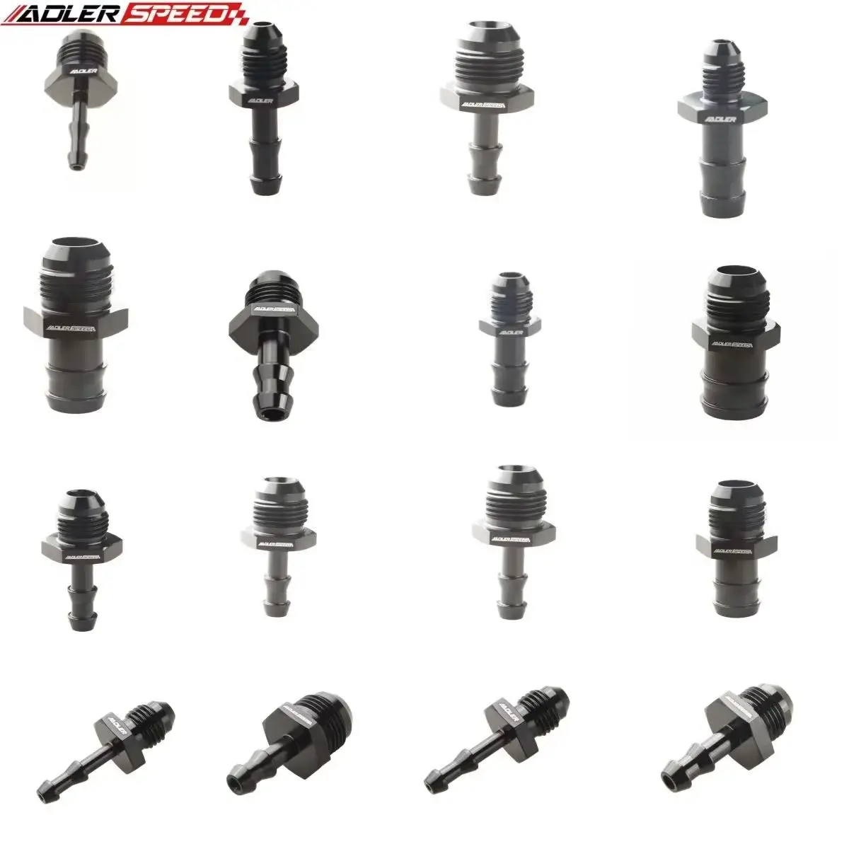 AN4 6AN 8AN 10AN 12AN To 4mm 6mm 8mm 10mm 1'' Barb Straight Fitting Fuel Line