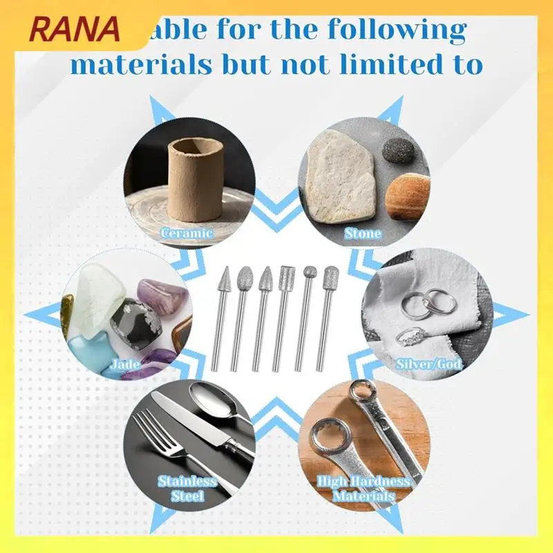 RANA Diamond Drill Grinding Bit Set 20 Pcs Stone Carving Tools Set For Carving, Engraving, Glass, Jewelry