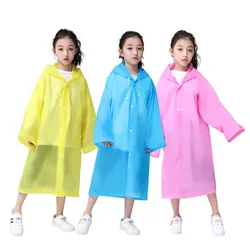 Children's poncho Waterproof reusable raincoat with hood Children's outdoor travel raincoat portable transparent raincoat