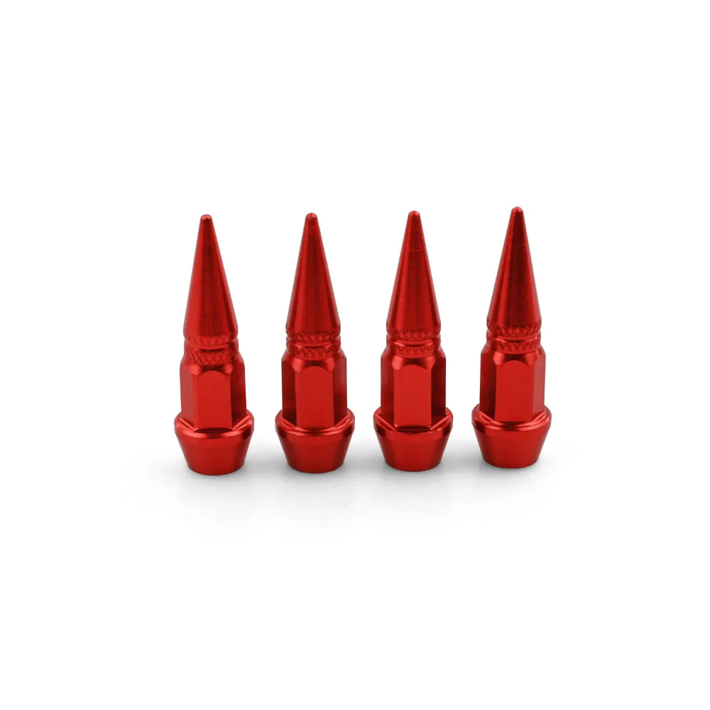 4Pcs Car Tire Valve Caps Car Motorcycle Bullet Wheel Tire Valve Caps Spike Shaped Aluminum Car Styling Auto Exterior Accessories