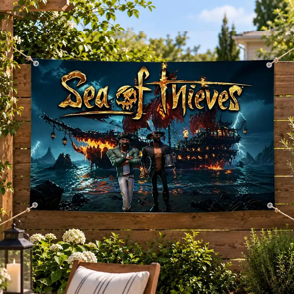Game Adventure Sea of Thieves Flags Decorative Flag Banner Indoor Outdoor Garden Yard Patio Party Camping Wall Decor Gift