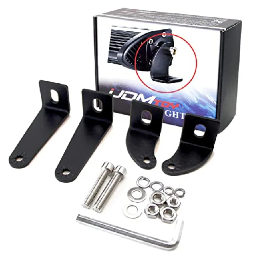 2-Pack Universal Side Mounting Brackets Compatible with Straight or Curved LED Light Bar Most 20 30 40 42 50 52 Inches