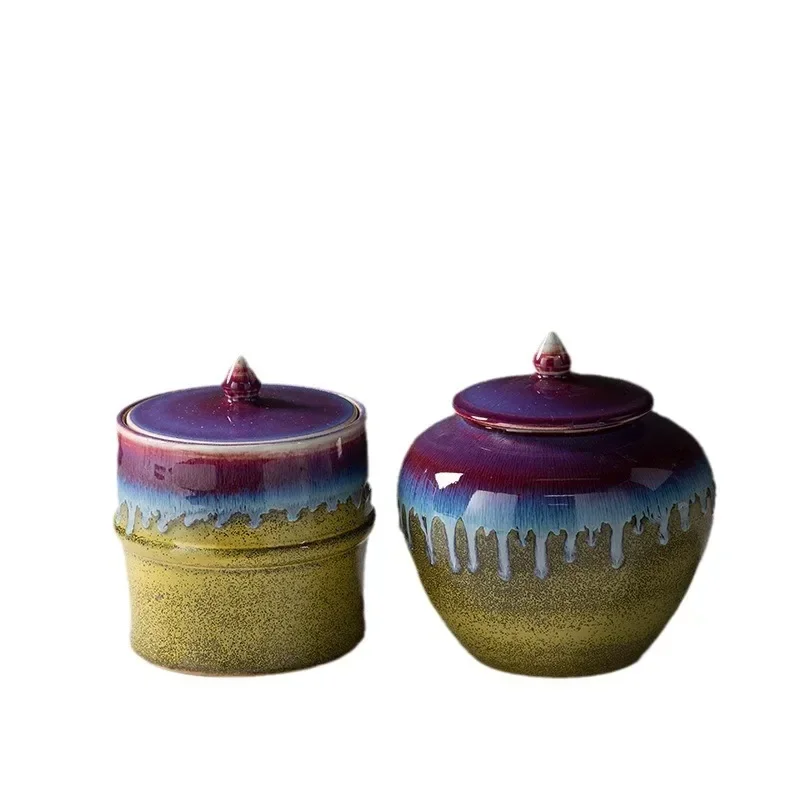

Plum bottles, tea cans, kitchen home accessories, handicraft ornaments, modern style round cans soft decoration