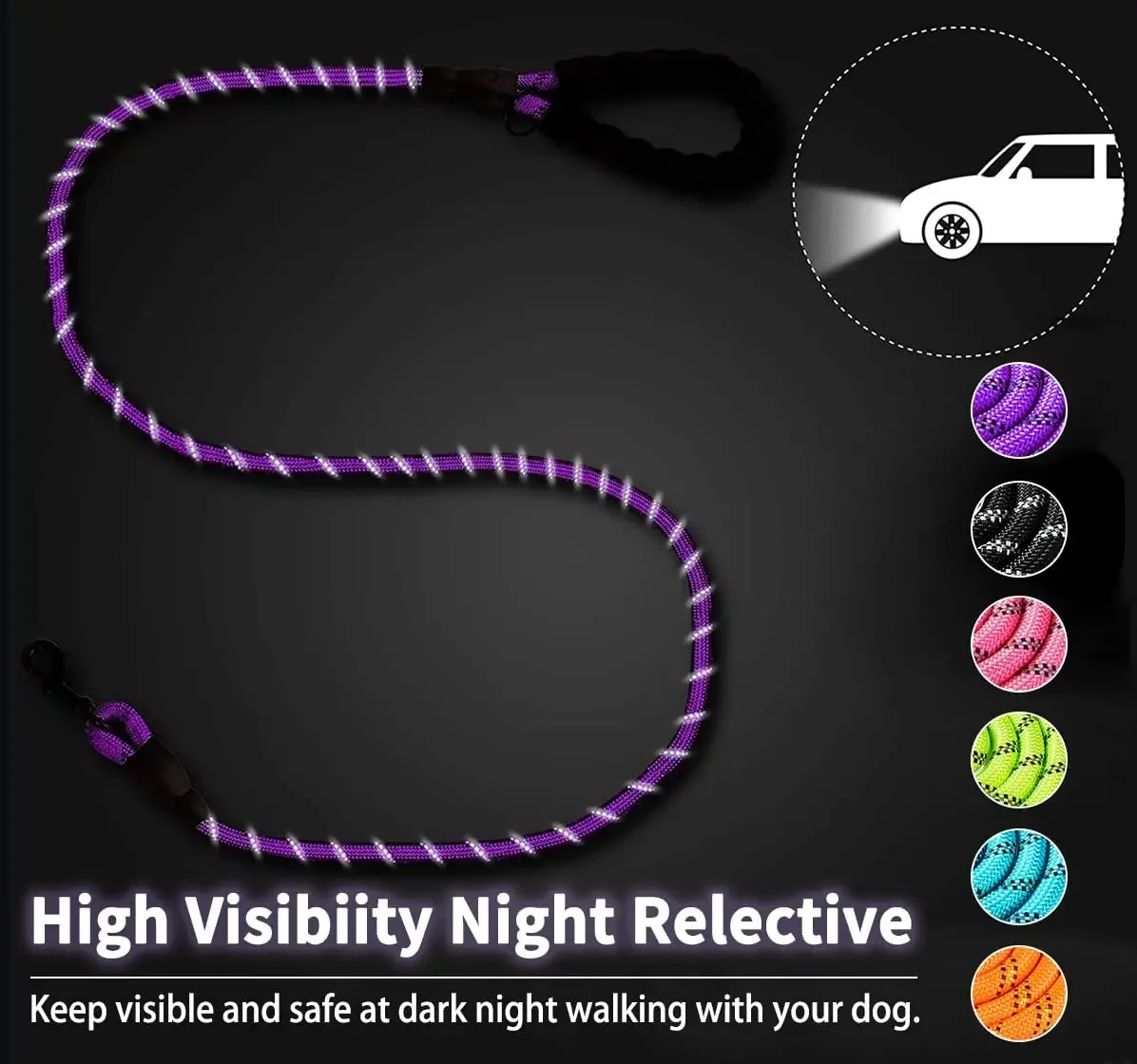 Strong Reflective Dog Leash For Large And Small Breed Pets_voghion.com
