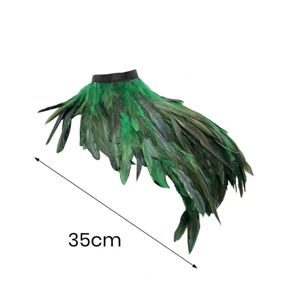 Fake Feather Shawl Feather Shrug Cape for Cosplay Stage Performance Adjustable Retro Collar Costume for Dancers Parties Stylish