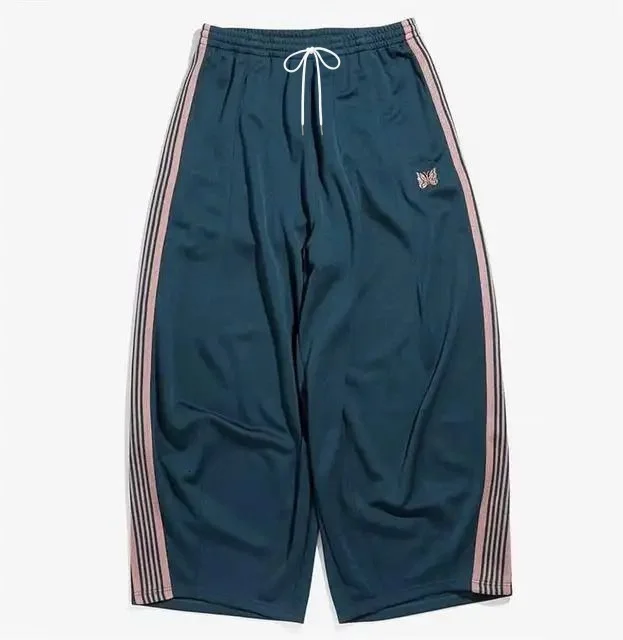 2026 New Style Butterfly Fashion Side Stripe Track Pants Quick Drying Loose Y2K Streetwear Casual Breathable Long Trousers Kids