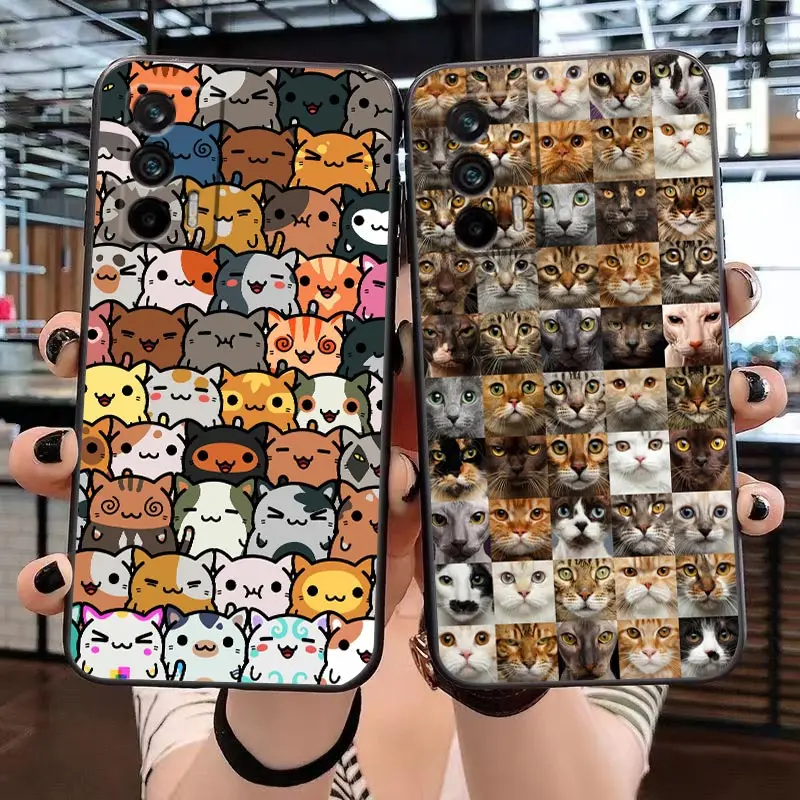 Case For OPPO Realme GT 2 Pro Master NARZO 50 50I 50A 5G C35 C33 C31 C30 C30S C21 C21Y C20 C15 C12 C3 Case Cute Funny Crying Cat