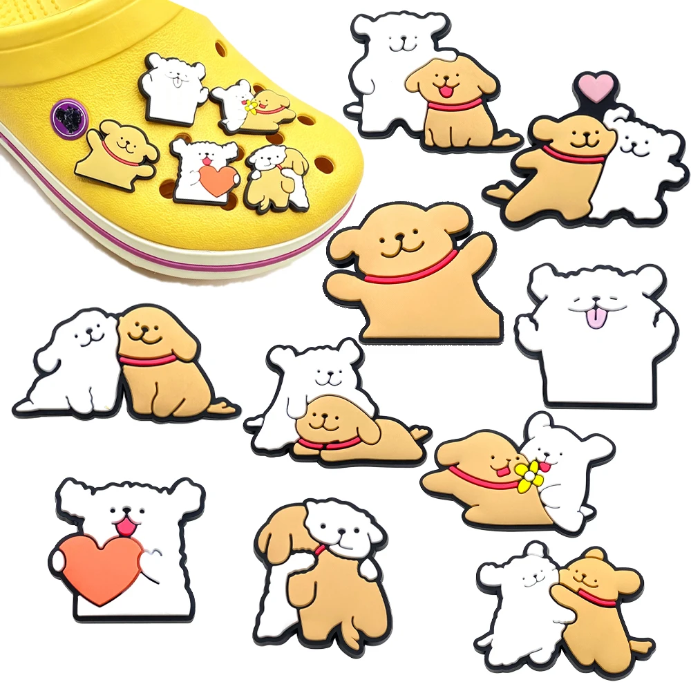 Neu: 10er-Set Cartoon-Kreativität Hundeserie PVC-Schuhzubehör für Armbänder mit Löchern, DIY, abnehmbar, wasserdicht, Geschenke