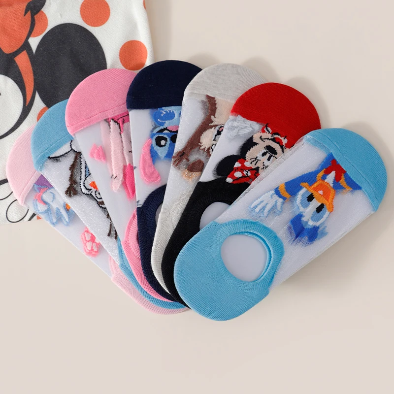 6 Pairs Of Spring And Summer Unisex Fashionable Cartoon Pattern Multifunctional Soft And Comfortable Casual Boat Socks