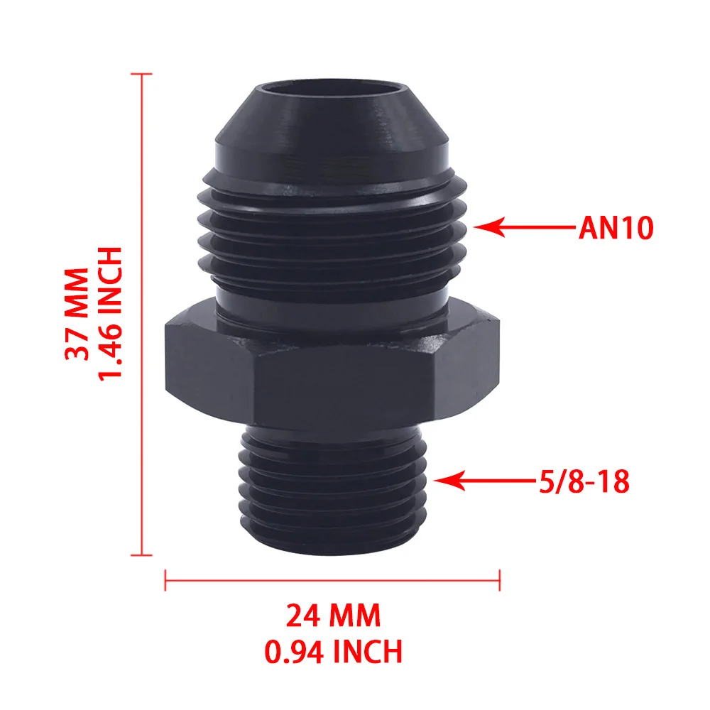 AN10-5/8-18 Fuel Pump Oil Cooler Adapter Rotary Joint Pipe Conversion Joint for Car