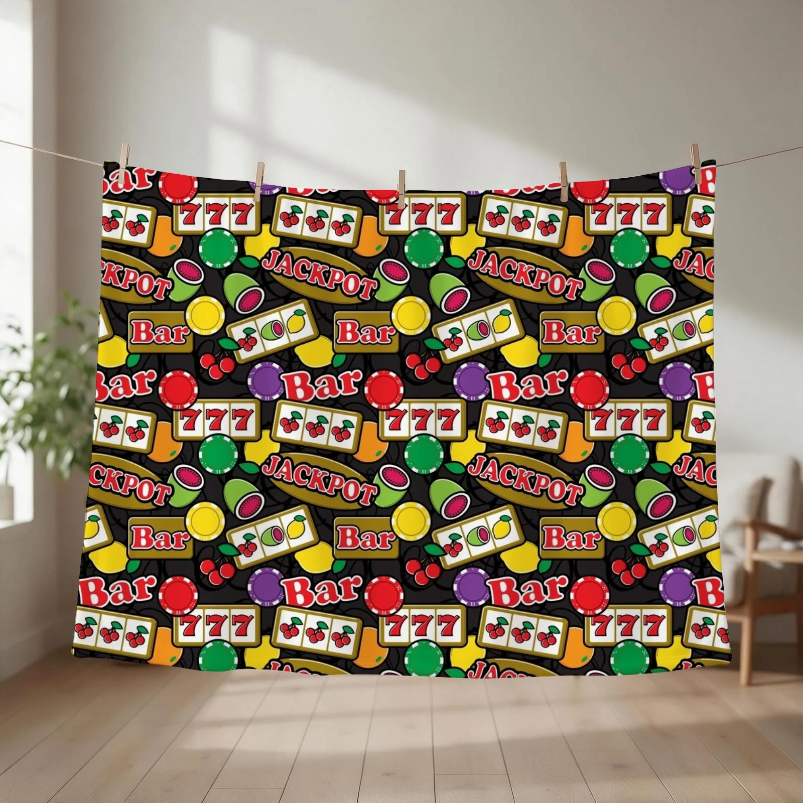 Casino Jackpot Lucky Slot Machine Fruit Slots Pattern Throw Blanket anime decorative Sofa Throw Sofa Quilt Blankets
