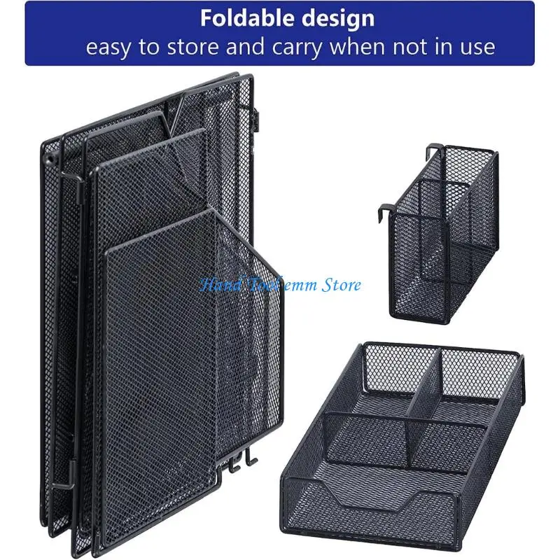 H37F Space Saving Document Organiser Stand Metal File Letter Tray With Removable Pen Cup and Drawer For School Offices Use