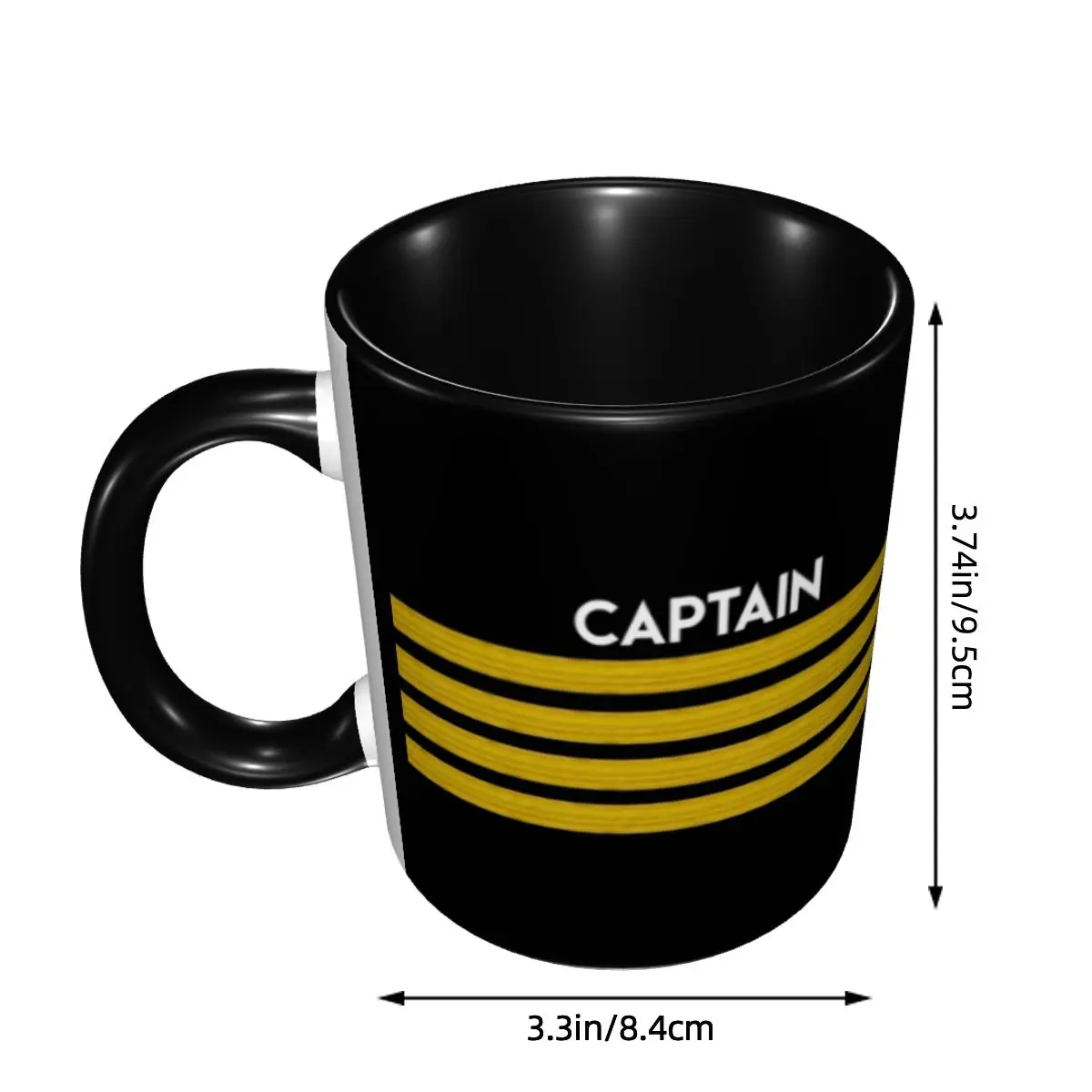 Captain Stripes Epaulettes Coffee Mug DIY Personalized Aviation Airplane Pilot Ceramic Mug Cup Creative Gift
