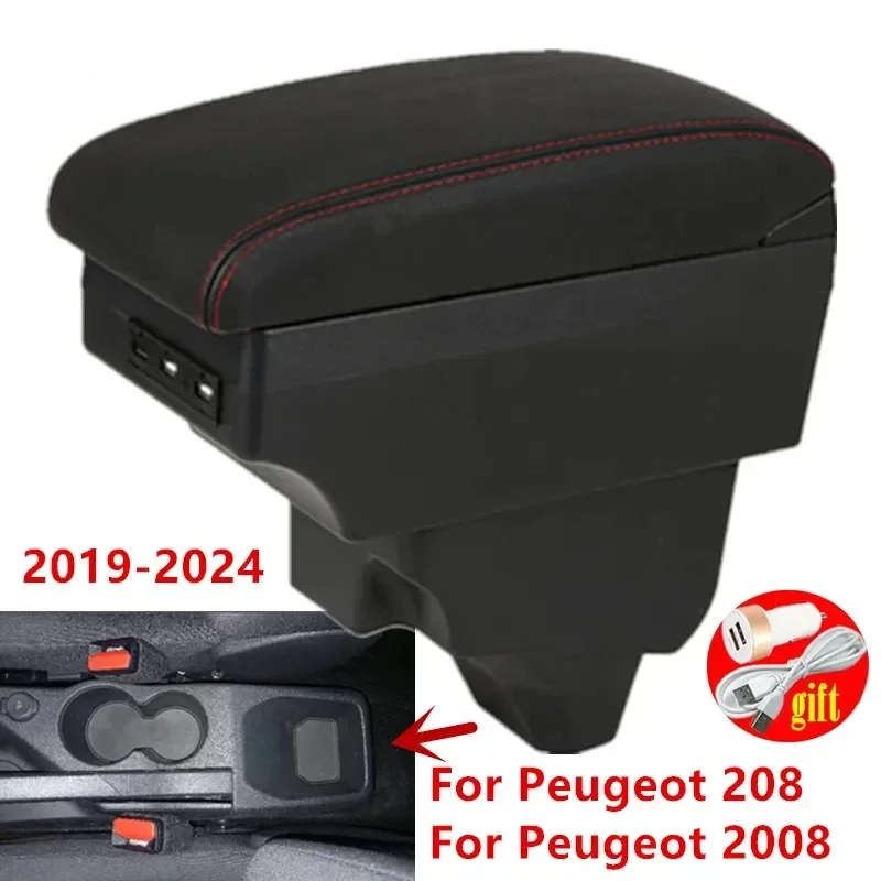 

Central armrest box For Peugeot 208 Armrest Box For Peugeot 2008 Car Armrest 2019-2024 Storage box Dedicated Retrofit parts