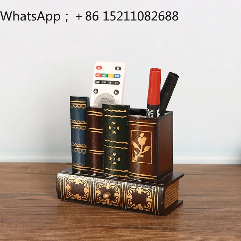 SCY neoclassical study storage box decoration retro nostalgic desk woodware pen holder B & B retro handicrafts