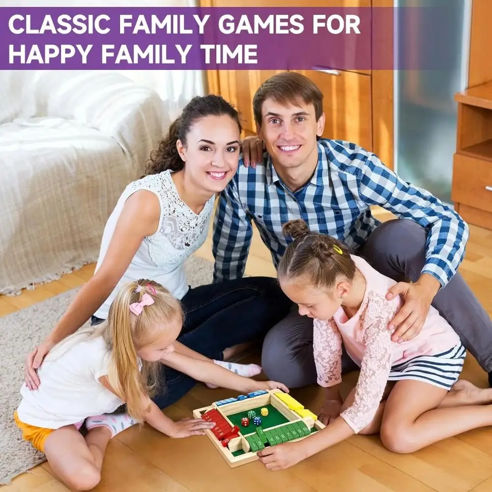 Shut The Box Table Board Game Toy Developing Intelligent Educational Toys Wooden Number Game Digital Board Interactive