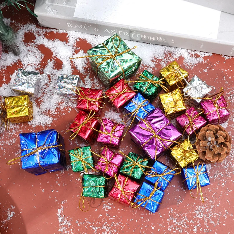 60/120 Stück Mini-Geschenkbox Weihnachtskugeln Ornamente für Weihnachtsbaum Anhänger Navidad Party Deko Ornamente Großhandel – Detail 7