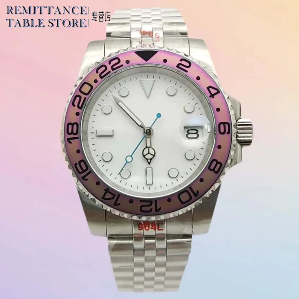 2024 Men's Automatic Mechanical Watch Sapphire Glass White Aseptic Dial Water Resistant Stainless Steel 5-Baht Strap Wristwatch